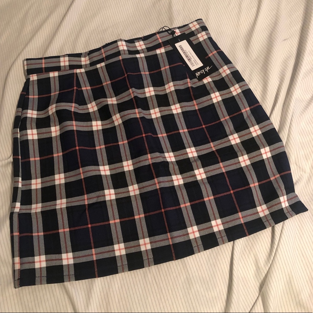 Nasty Gal High Waisted Plaid Skirt